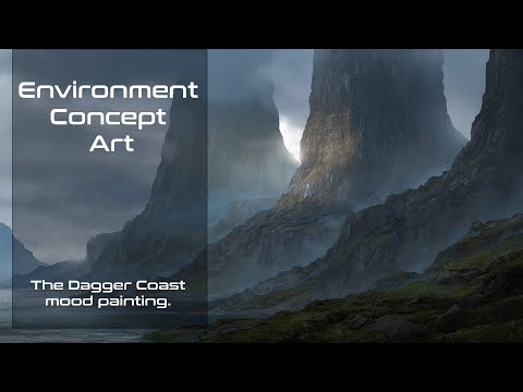 Photobashing a Landscape. | Environment Concept Art for the 'Dagger Coast' | Establishing a Mood |