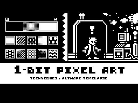 1-Bit Pixel Art Techniques (Tutorial + Timelapse)