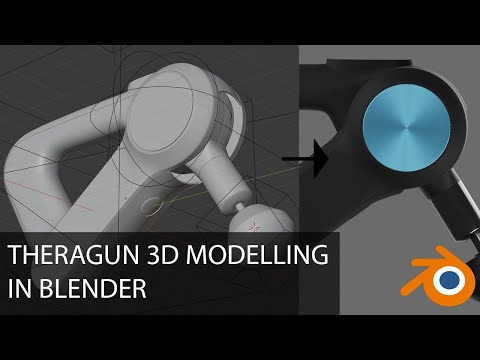 Theragun - Product + Industrial design 3D Modelling In Blender - Speed Modelling