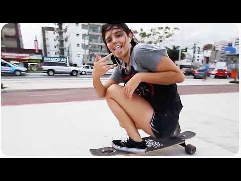 Awesome Longboarding Girl Does Skateboard Dancing