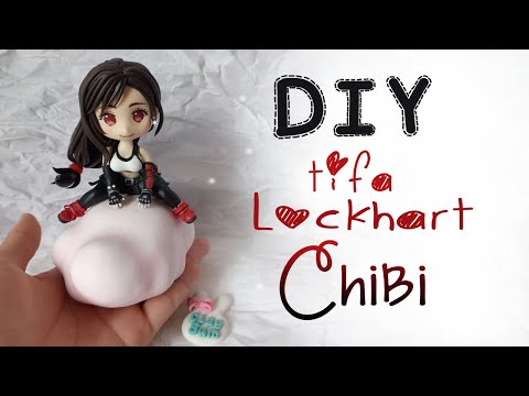 Tifa Lockhart riding Cloud │ Tifa Lockhart chibi figure │ Air Dry Clay │ DIY chibi