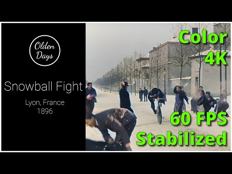 Snowball Fight in Lyon, France 1896