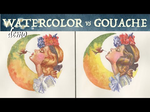 Watercolor VS Gouache Painting (with Grisaille)