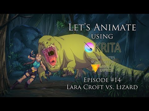 Let's Animate Ep. 14 - Krita: Lara Croft vs. Lizard 👄️🏹 🦎