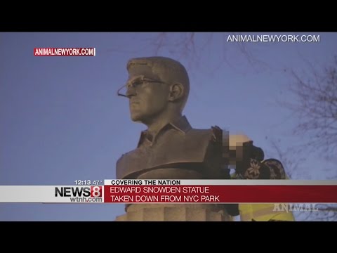 Bust of Edward Snowden sneaked into, removed from NYC park