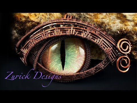 Wire Weaving- Heady Wrapped Dragon Eye Pendant