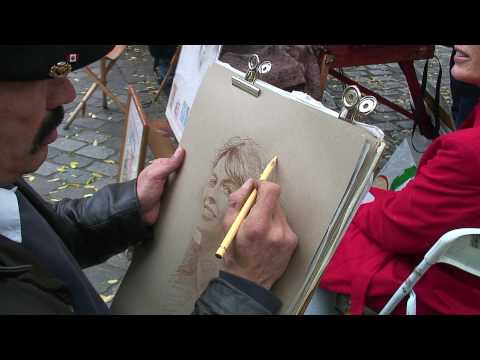 A pastel portrait Tutorial from the 'Place du Tertre' in Paris