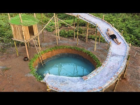 Build Water Slide House Around Underground Swimming Pool