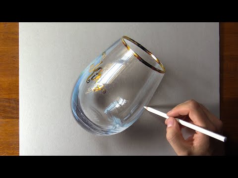 Drawing a glass... so realistic that it can be clinked 😲