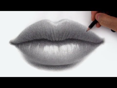 How to Draw + Shade Lips in Pencil