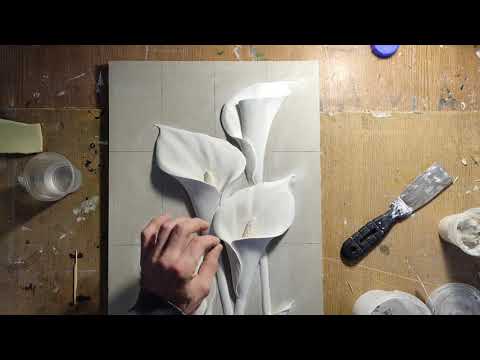 Барельеф цветы 3 урок Bas-relief flowers 3 lesson