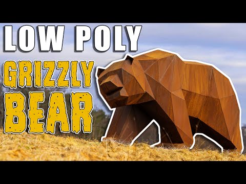 Mama Bear Low Poly Sculpture