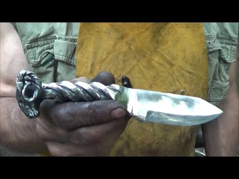 Blacksmithing Knifemaking - Forging A Ram's Head Railroad Spike Knife